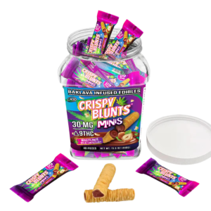 Mini Crispy Blunts • 30MG Delta 9 THC • 1 Mini Baklava Bar
