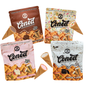Infused Mini Chocolate Waffle Cones • 6 Cones • 25MG THC Per Cone